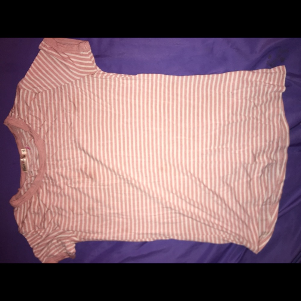 pink & white strip tee shirt